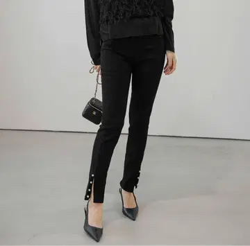 여성용 스키니 팬츠 펄 블랙 L