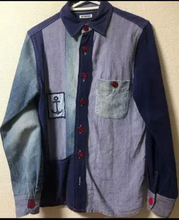 할리우드 런치마켓 패치워크 데님 셔츠 사이즈 1