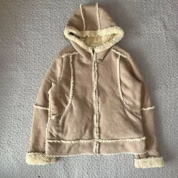 UNIQLO 플리스 보아 후드티 베이지 복슬복슬 보아 안감 지퍼 후드티