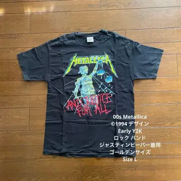 00s Metallica Y2K 골든 사이즈 저스틴 비버 착용