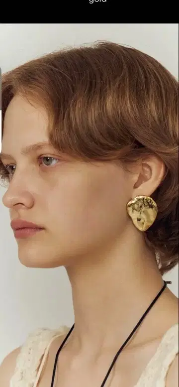 Eaphi 2025aw 골드 메탈 비대칭 귀걸이