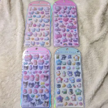 코튼 퍼프 씰 산리오 4장 세트 정품