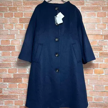 (새상품) machiko jinto 노카라 롱 코트 래글런 슬리브 네이비