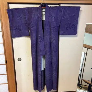 보라색 에도 코몬 코몬 기모노