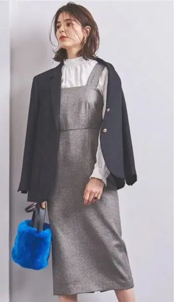 UNITED ARROWS UBCS 헤링본 오버롤 스커트 40