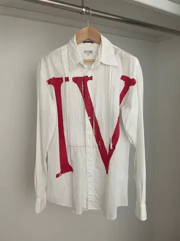 폴 스미스 긴팔 셔츠 M 화이트/레드/블루