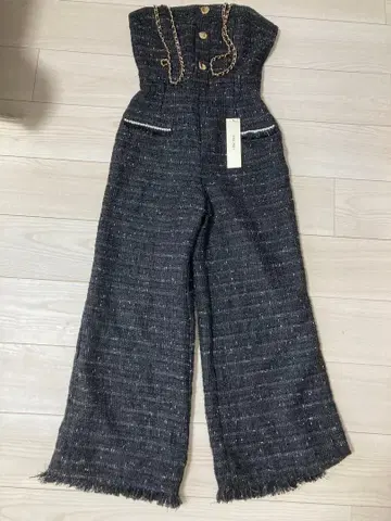 ROYALPARTY 더블 체인 스트랩 트위드 올인원