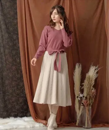 noela 레이스 니트 롱 원피스