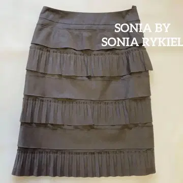 소니아 바이 소니아 리키엘 다크 브라운 프릴 타이트 스커트 36