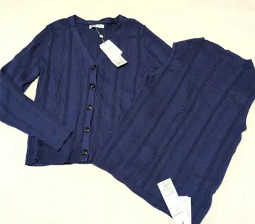 새상품 카프리슈 레마쥬 긴팔 가디건 니트 앙상블 F 블루