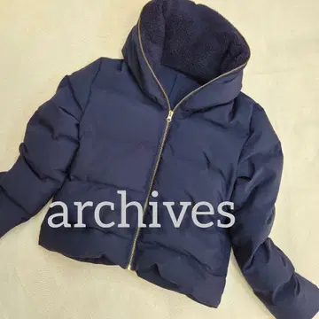 archives 네이비 크롭 다운 자켓