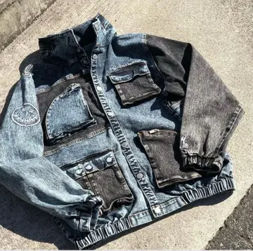 LEFLAH 케미컬 데님 자켓 XL