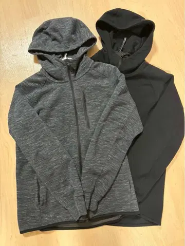 유니클로 풀 집업 후드티 2종 세트 그레이 블랙