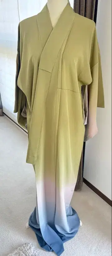 가로 단 츠케사게 호몬기 스카이블루 말차색 블렌딩 그라데이션