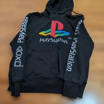 PlayStation 후드 부착 후드티 XS/S 블랙