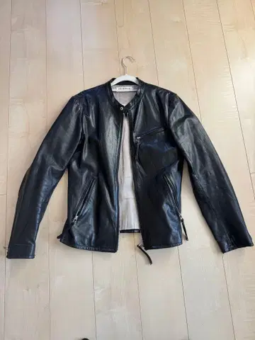 VANQUISH 뱅퀴시 양가죽 가죽 싱글 라이더 자켓 M