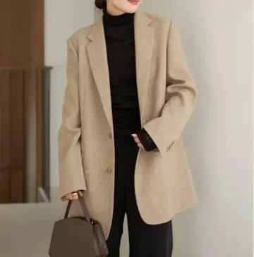 빅 테일러드 자켓 카멜 A 36