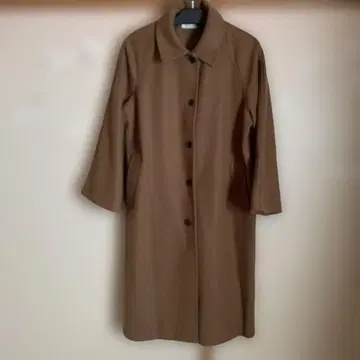브라운 래글런 슬리브 롱 코트