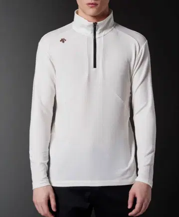 화이트 하프 지퍼 긴팔 셔츠 화이트