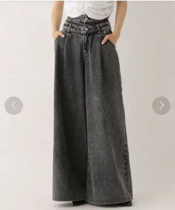 Hether 더블 벨트 데님 팬츠