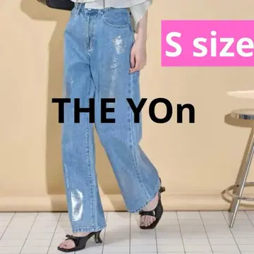 새상품급 호일 프린트 데님 팬츠 스트레이트 데님 THE YOn