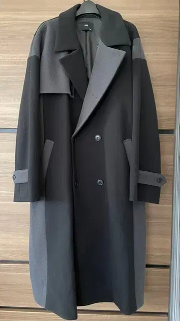 HARE 울리테크 하이 셰이드 더블 코트 블랙