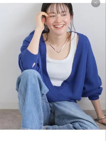 스픽 앤 스팬 밀라노 리브 카슈쿨 풀오버 블루