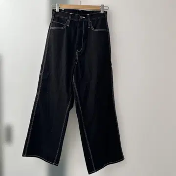 새상품급 GLOBAL WORK 블랙 와이드 레그 팬츠