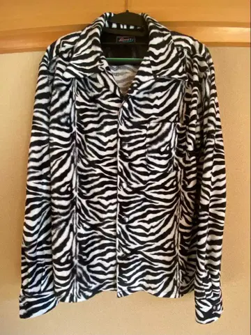 굿 로킨 Good Rockin 제브라 패턴 인조 모피 긴팔 셔츠