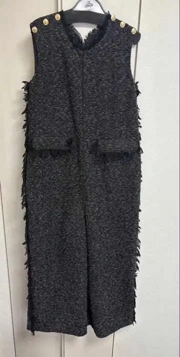 ELFRANK [ 2025AW ] 트위드 프린지 올인원 여성용