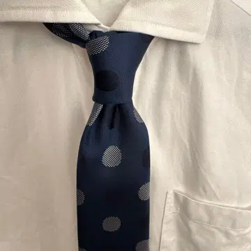 글로벌 스타일 네이비 도트 넥타이