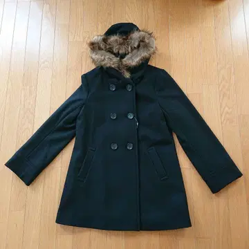 미사용 a.v.v standard 후드 부착 코트 퍼 블랙 M