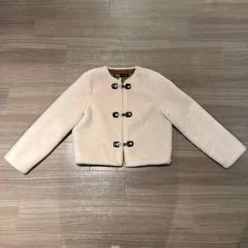 ZARA 여성용 무스탕 코트 ( 사이즈 M, 크림색 )