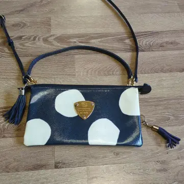 네이비 물방울 패턴 사코슈