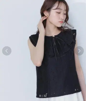 NATURAL BEAUTY BASIC 러플 올 레이스 SETUP 블라우스