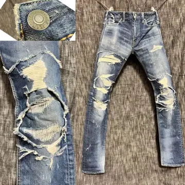 정가 44000엔 JIMMY TAVERNITI 하드 데미지 가공 데님