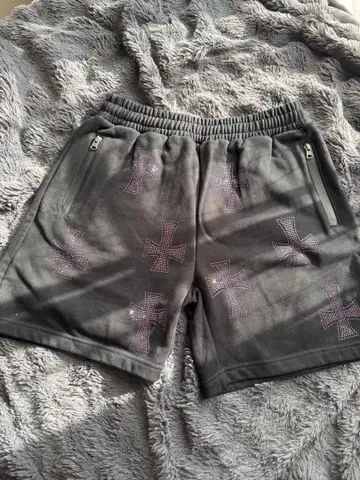 unkonowlondon 퍼플 크로스 큐빅 팬츠