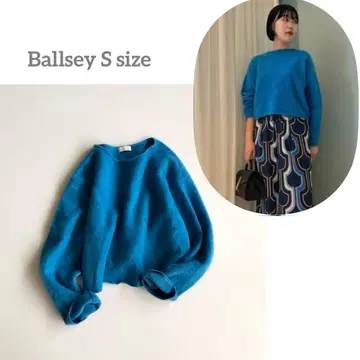 새상품급 Ballsey 플러피 얀 보트넥 풀오버 블루