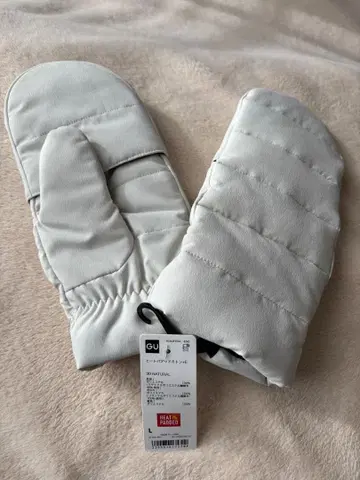 [ GU ] 히트 패디드 미튼 화이트 L 사이즈