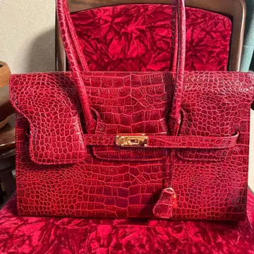 레드 크로커다일풍 핸드백
