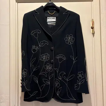 MOSCHINO 꽃무늬 자수 테일러드 자켓