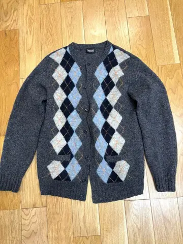 저널 스탠다드 아가일 무늬 울 가디건