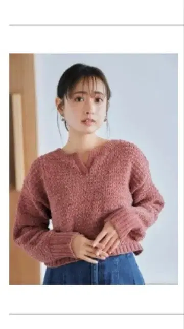 COHINA 몰얀 스키퍼 니트 핑크