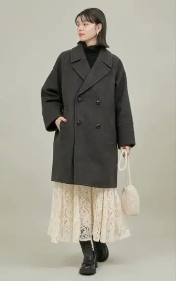 [ 미사용 새상품 ] 라무라이크/체크 오버 P코트