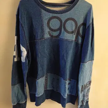 gap 패치워크 데님 맨투맨 L