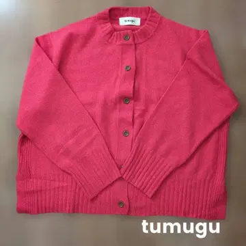 tumugu: 핑크 버튼 달린 가디건