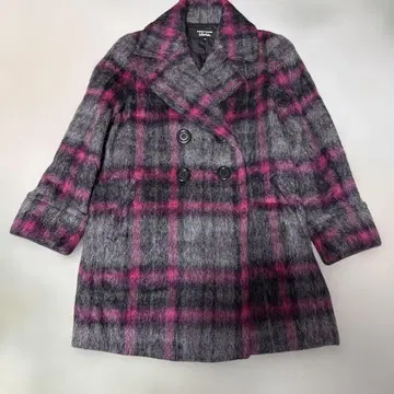 SONIA RYKIEL 샤기 코트 그레이/핑크 38