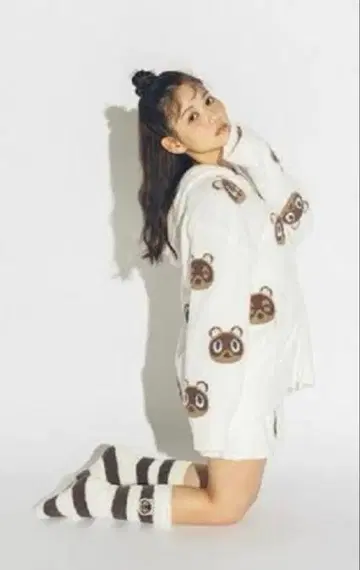 젤라또피케 모여라 동물의 숲 콩알 자카드 후드티