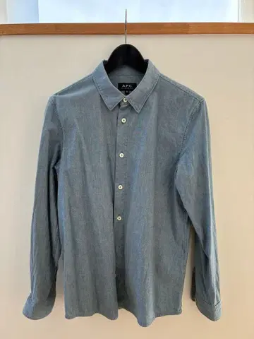 A.P.C. 코튼 100% 라이트 블루 긴팔 셔츠