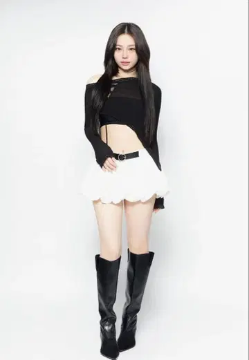 S ring balloon skirt white theredthread